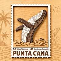Imán de nevera de recuerdo de Punta Cana con diseño de ballena jorobada, personalizado al por mayor, de MDF, para la República Dominicana, regalo turístico, 2026