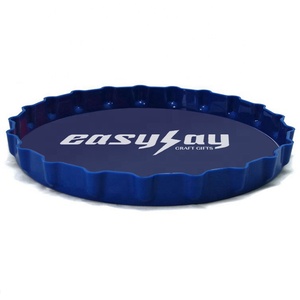 Plateau rond bleu pour bière, plateau rond bon marché personnalisé imprimé <span class=keywords><strong>en</strong></span> <span class=keywords><strong>plastique</strong></span>, grand plateau de service pour table basse - Product Image 1