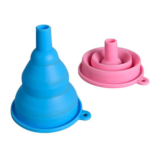 Entonnoir télescopique pliable en silicone, mini-entonnoir de cuisine pour distribution de liquides, pliable avec long col pour la prévention des fuites d'huile - Product Image 2