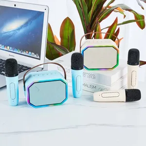 P3 mini mégaphone petite maison karaoké haut-parleur machine ensemble avec micro et bluetooth professionnel avec rgb