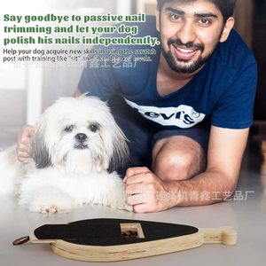 Solid Wood Bone Shaped Dog Nail <b>File</b> With Pull Out <b>Box</b> Handheld Pet Grooming Tool For Dogs Non Slip Wear Resistant Scratching - Product Image 2