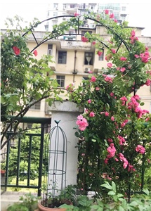 Arco de Venta caliente con flores colgantes Hierro forjado Acero Negro Decoración al aire libre Arco de flores de metal rosa - Product Image 3
