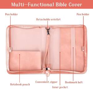 Free Sample Waterproof Fashion Imitation Leather Bible case Bag With a Personalized Logo/<b>bookmark</b> and Sturdy <b>Metal</b> Zipper - Product Image 4