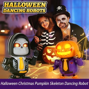 Nuevo Robot de Juguete Eléctrico Bailador para Niños, Diseño de Calabaza y <span class=keywords><strong>Esqueleto</strong></span>, Robot Interactivo para Halloween y Navidad - Product Image 2