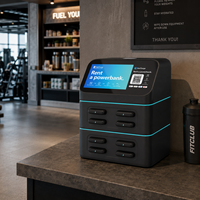 Borne de partage de batteries externes de bureau à 8 emplacements avec écran intégré – Solution de recharge mobile commerciale