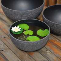 Usine directement vente robuste en plastique résine bol planteur pot pierre-comme lotus pots de fleurs pour intérieur extérieur maison plantes