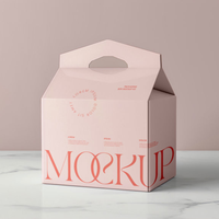 Boîte d'emballage en papier pliable avec logo personnalisé en gros avec poignée pour l'emballage de gâteau Boîte d'emballage cadeau alimentaire