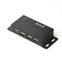 Hub USB Externo de Pared con 4 Puertos, Lector de Tarjetas, Transferencia de Datos de Alta Velocidad, Plug & Play, Diseño de Aluminio para Escritorio/Oficina