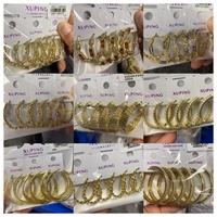 Joyería Xuping al por Mayor, Pendientes en Forma de C con Circonita y Baño de Oro de 18K, un Regalo de Joyería Romántico y Exquisito para Mujeres