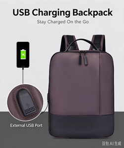 Mochila para Portátil Resistente al Agua con Puerto de Carga USB, Compatible con Portátiles de 14 Pulgadas, Bolsa Suave para Negocios, Viajes y Uso Escolar - Product Image 6