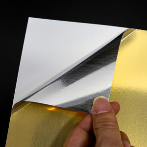 Papier autocollant métallique imprimable <span class=keywords><strong>à</strong></span> jet d'encre étanche en aluminium 8.5x11 pouces A4 brossé or PET pour imprimante <span class=keywords><strong>à</strong></span> jet d'encre - Product Image 1