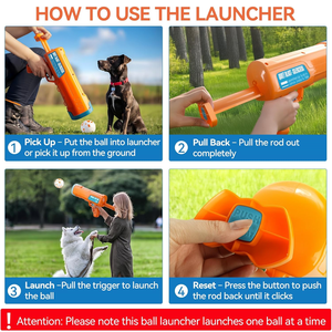 Brinquedo Interativo para Treinamento de Cães AFP, Lançador de Bolas com 3 Bolas ETPU, Lançador de Bolas Portátil para Cães de Médio a Grande Porte - Product Image 5