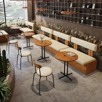 Ensemble de mobilier commercial pour restaurant, bistro, fast-food, café, salon de thé : banquette de salon et table et chaises modulaires en gros