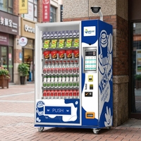 Distributeur automatique de boissons et de snacks, mini, avec paiement par espèces/carte/code QR, SDK activé, gestion cloud, écran tactile 15,6 pouces, compresseur 300-600.