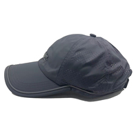 Fabricación en China, gorra de golf personalizada de secado rápido con ala curva, gorra deportiva con agujero cortado con láser de 6 paneles