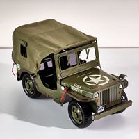 Willys Metálico Hecho a Mano para Modelo de Camioneta con Grabado Tallado, Diseño Moderno para Decoración de Hogar, Estudio, Dormitorio, Bar, Regalo de Festividades