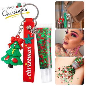 Clear Tubes Sombra <span class=keywords><strong>de</strong></span> ojos Labio <span class=keywords><strong>Uñas</strong></span> Maquillaje Festival Fiesta Brillo Gel Lentejuelas Personalizado Navidad Cara Cuerpo Brillo Gel para el cabello Llavero - Product Image 3