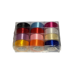 MNJ Mixed Color Gift Ribbons 3.8Cm X 22.5M 12Pcs Assorted Colors For Decoration - Product Image 2