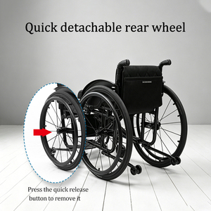<span class=keywords><strong>Fauteuil</strong></span> roulant sportif pliable en aluminium léger, chaise <span class=keywords><strong>de</strong></span> mobilité manuelle portable <span class=keywords><strong>pour</strong></span> adultes handicapés - Product Image 4