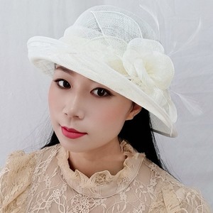 Mode <span class=keywords><strong>chic</strong></span> femmes dames 6 couleurs sinamay fleur protection UV chapeau de soleil Kentucky Derby église chapeau de fête de mariage - Product Image 4