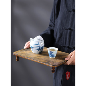 Purple Bamboo Rock <b>Tea</b> <b>Tray</b> Natural Cliff Stone Handmade Dry Brewing <b>Tray</b> Residential Use - Product Image 4