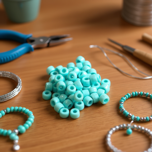 ILAN Abalorios Perles en forme de baril 9x6mm Turquoise 20g pour la fabrication de bijoux - Product Image 3