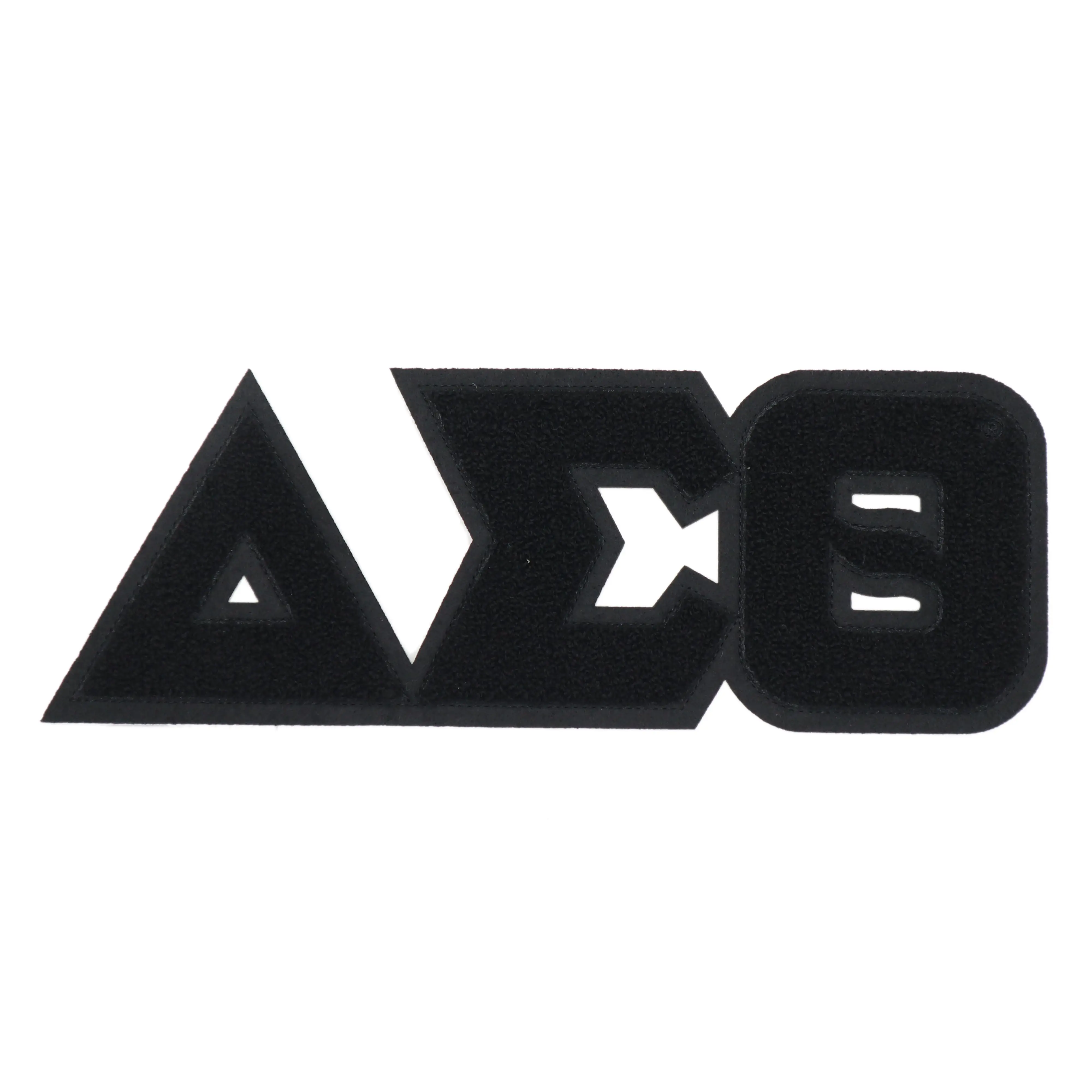 All Groups Black Greek Letters Chenille Patches /Single Color Sweater Clothing Greek Creast Shield Alphabet Letter Patches