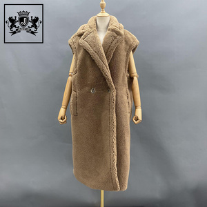 Janefur Diseño Señoras Invierno Grueso <span class=keywords><strong>Teddy</strong></span> <span class=keywords><strong>Chaleco</strong></span> Abrigo Mujeres Oversize Real Sheep Shearling <span class=keywords><strong>Chaleco</strong></span> - Product Image 2