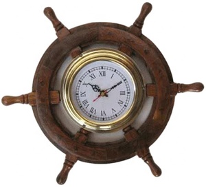 Roue de bateau en bois nautique, vente en gros, fabricant et fournisseur de lettres, décoration d'horloge murale, offre spéciale - Product Image 1