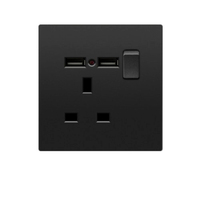 Prise murale intelligente encastrée 86 Type, panneau USB à cinq trous, 16A, double pôle, étanche, tactile, compatible Smart Life