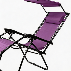 Nouveau design moderne, chaise longue <span class=keywords><strong>de</strong></span> plage et d'hôtel réglable en acier inoxydable, confortable, pliable, zéro gravité, avec visière solaire - Product Image 4