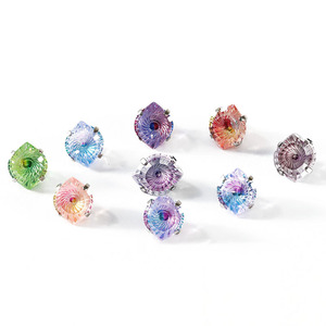 Boucles d'oreilles unisexes en alliage de titane, motif œil d'ange, serti griffe, forme géométrique, bijoux de piercing tendance - Product Image 5