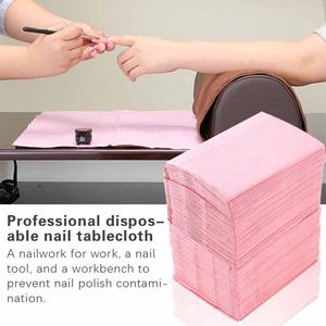 125 pièces de nappes de table jetables pliables carrées solides pour la manucure, le soin des ongles, le vernis à ongles, l'art des ongles, imperméables et pratiques - Product Image 3
