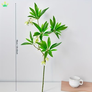 Artificial Water Stone Banyan Branches Leaf Green Bouquet Ficus <strong>Twig</strong> Plants Greenery Branches <strong>for</strong> Home Wedding Office <strong>Decor</strong> - Product Image 2