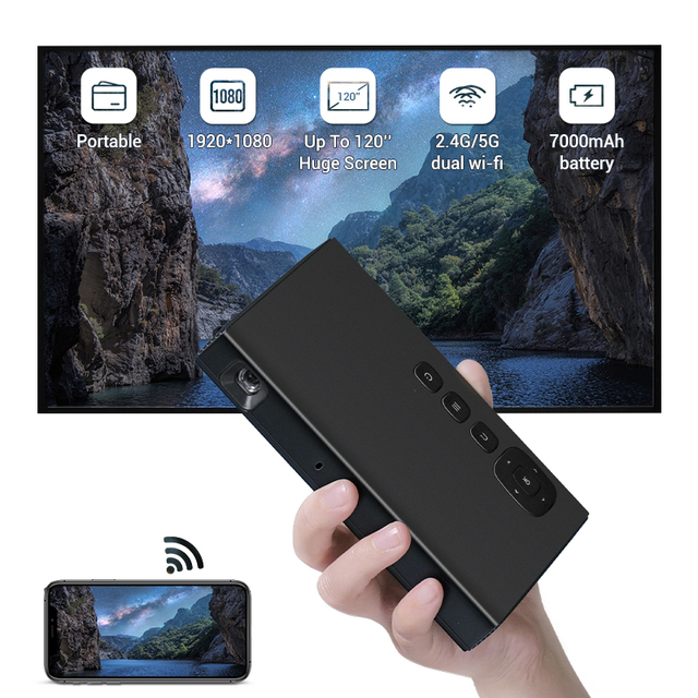 HOTACK Hot Sale Hd 1080p Portable Dlp Mini Projector With Battery Smart Led Video Pocket Proyector