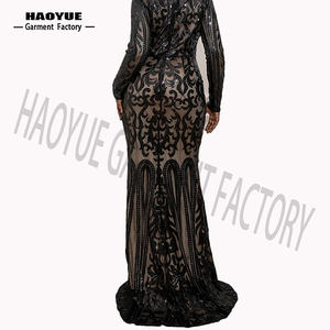 <span class=keywords><strong>Vestiti</strong></span> estivi <span class=keywords><strong>manica</strong></span> <span class=keywords><strong>lunga</strong></span> nuova moda stile grandi dimensioni lunghezza pavimento nero abiti <span class=keywords><strong>da</strong></span> <span class=keywords><strong>sera</strong></span> donna - Product Image 4