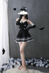 Disfraz de Lolita Ecowalson, Atuendos Sexys, Disfraces de Halloween para Mujer, Disfraz de Sirvienta para Adultos, Lencería de Cosplay, Sirvienta Francesa de Noche - Product Image 2