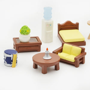 Juguetes de simulación para preescolares: Muebles de casa de muñecas en miniatura de madera, resina y plástico, color rosa, DIY - Product Image 6