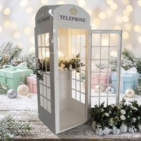 Offre Spéciale : Cabine Téléphonique Européenne Moderne de Londres en Métal Rose et Blanc, Couleurs Personnalisables, Décoration de Mariage
