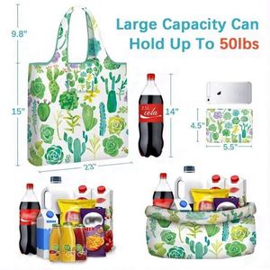 Bolsa de Compras Plegable Reutilizable de Poliéster RPET con Patrón Geométrico Personalizado, Ecológica y Duradera, al por Mayor - Product Image 4