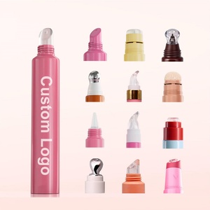 Tube de baume à lèvres rose personnalisé, tube de luxe à presser, 10-30 ml, tubes à lèvres en plastique à presser, conteneur vide avec bouchon rabattable - Product Image 2