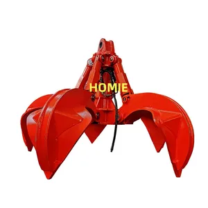 Hydraulic 5 Tines Orange Peel Grab for 20ton Class Excavator Crane