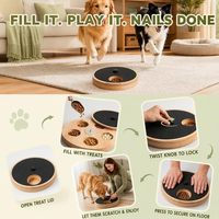 Planche à gratter pour ongles de chien avec boîte à friandises, planche à gratter rotative réglable pour chien, planche à gratter pour ongles de chien en bois massif