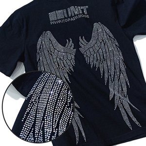 T-Shirt da <span class=keywords><strong>Uomo</strong></span> Personalizzata a Maniche Corte in 100% Cotone di Alta Qualità con Stampa Grafica e Logo in Strass Brillanti Termoadesivi - Product Image 4