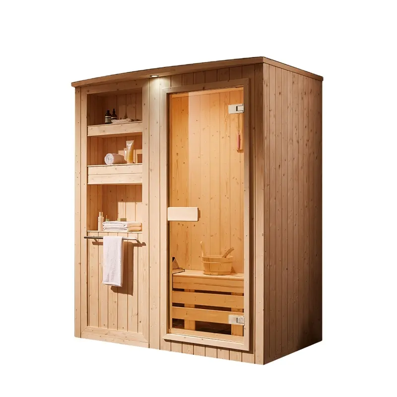 Hot sale Cambodia wood sauna room with stone and stove