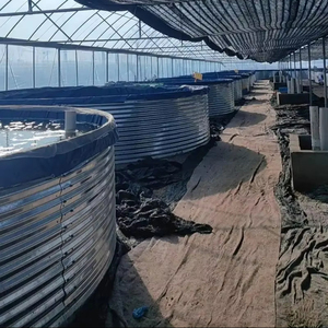 Factory 113t Circular Fish Farming <b>Tank</b> High Density Galvanized Steel Shrimp Farming Aquaculture Pond Customizable <b>Model</b> - Product Image 1