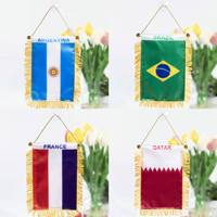 Fournitures pour les fans de la Coupe du monde et de la Coupe d'Afrique 2026, États-Unis, Canada, Mexique, petits drapeaux en satin, mini bannières, décoration de bar