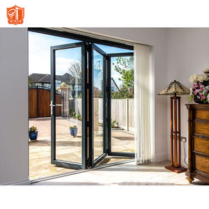 <span class=keywords><strong>Porte</strong></span> accordéon moderne en aluminium à double vitrage, grande <span class=keywords><strong>porte</strong></span> pliante extérieure pour entrée principale ou patio - Product Image 5