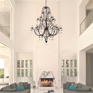 <span class=keywords><strong>Lustre</strong></span> suspendu de style vintage européen élégant, lampe à bougie pour villa, loft, escalier, cristal K9, salle à manger, salon - Product Image 5