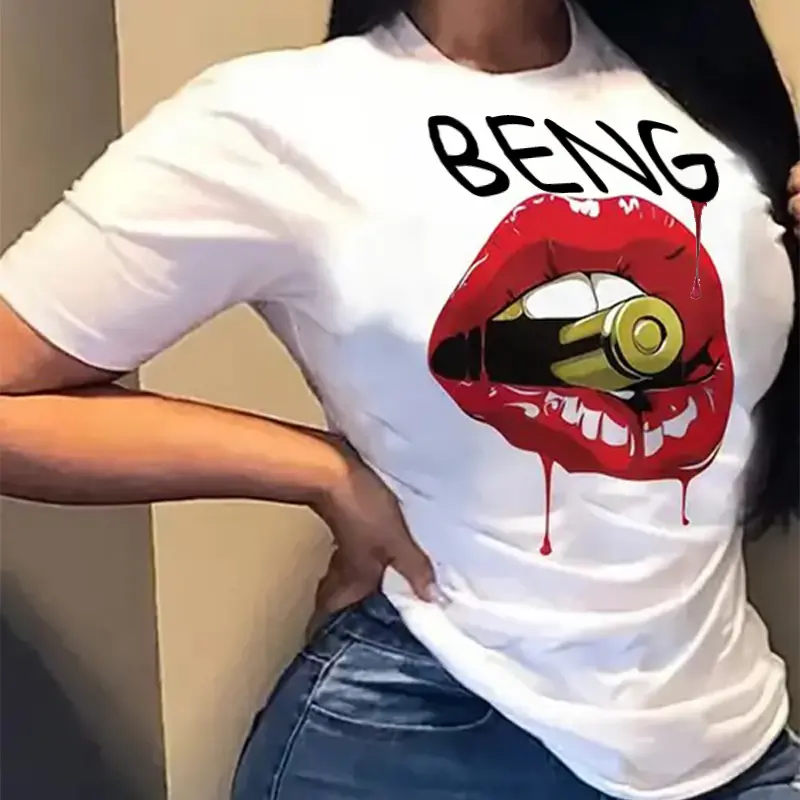 Personalizado al por mayor básico blanco vintage lavado ácido algodón Y2K de talla grande camisetas de mujer de alta calidad con cuello redondo para mujer Camisetas